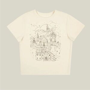 TAYLOR SWIFT long live speak now castle dragons babydoll tee cream size L